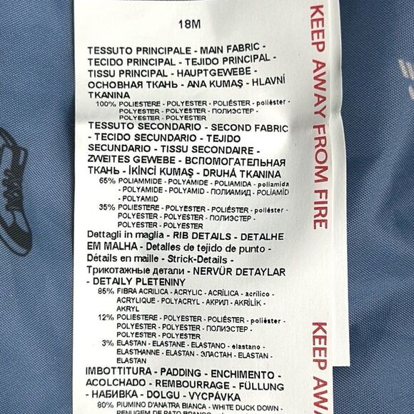 Emporio Armani Baby Boy’s Hooded Down Puffer Jacket Blue and Gray 18 months - Picture 12 of 13